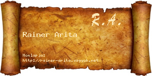 Rainer Arita névjegykártya